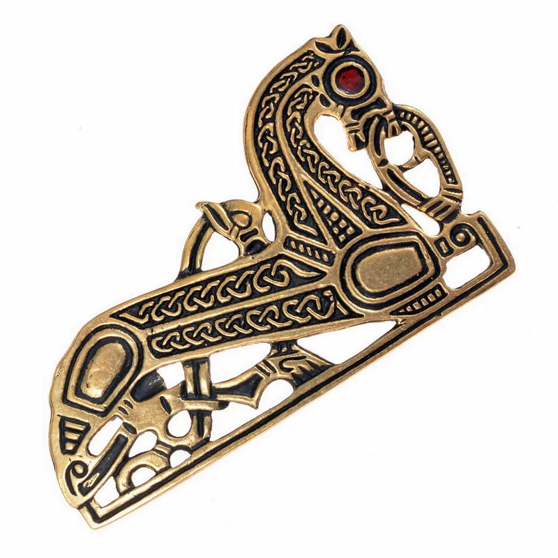 Wikinger Pferdebrosche, links, Bronze