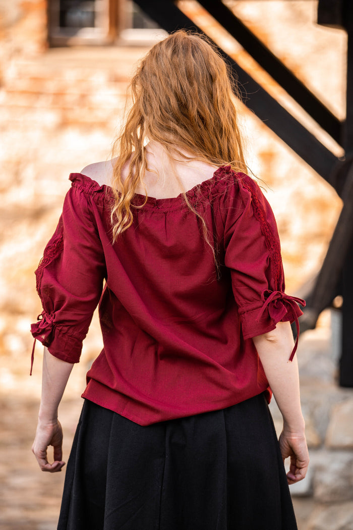 Baroque blouse Rosamund, red