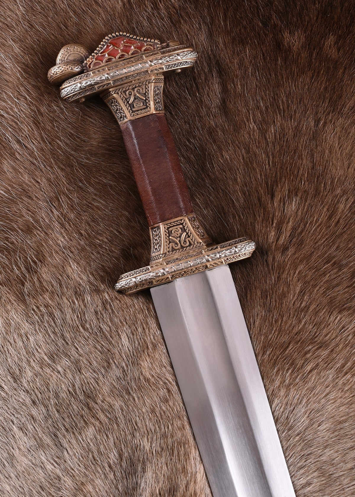 Vendel sword Uppsala 7th-8th century, brass hilt, semi-sharp