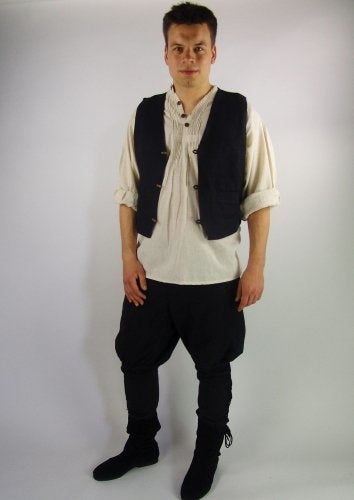 17th century doublet with buttons, black