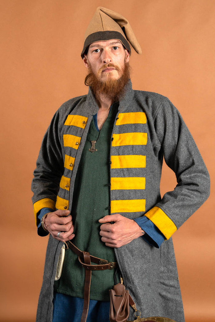 Rusvik Viking kaftan Bartosz, yellow/gray, wool blend