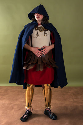 Medieval cloak Karen, wool blend, blue