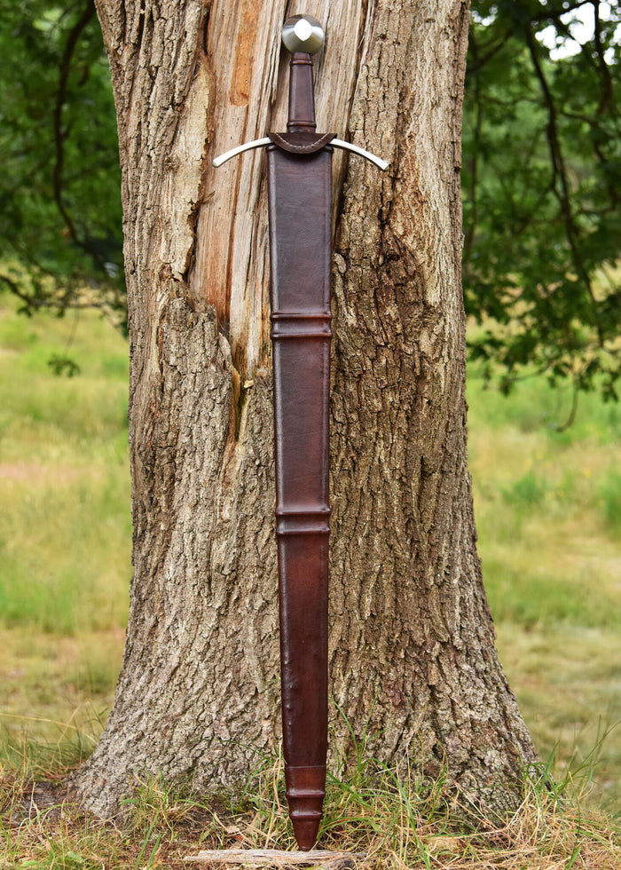 Toto knight sword with scabbard, 13th/14th century, semi-sharp