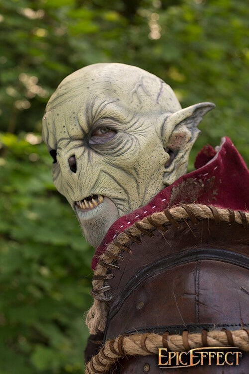Wild Orc Mask Dark Green, LARP Mask