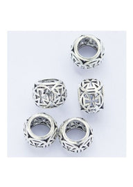 Beard bead with templar cross, sterling silver