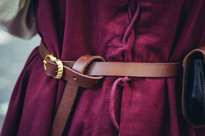 Leather belt, 2 cm wide, brown
