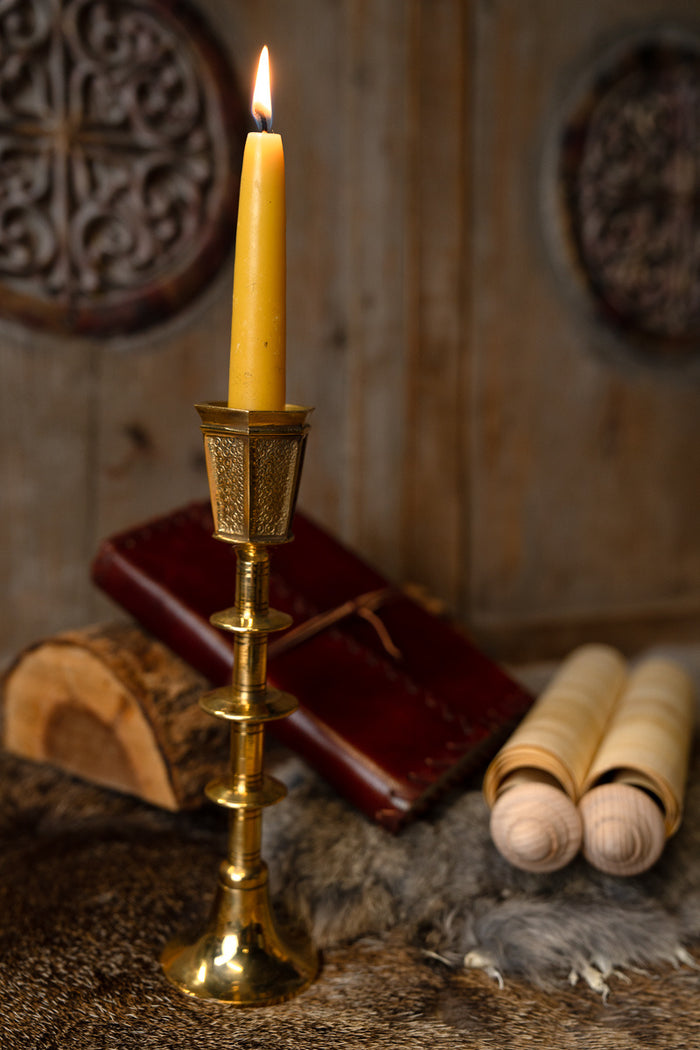 Medieval candlestick, brass