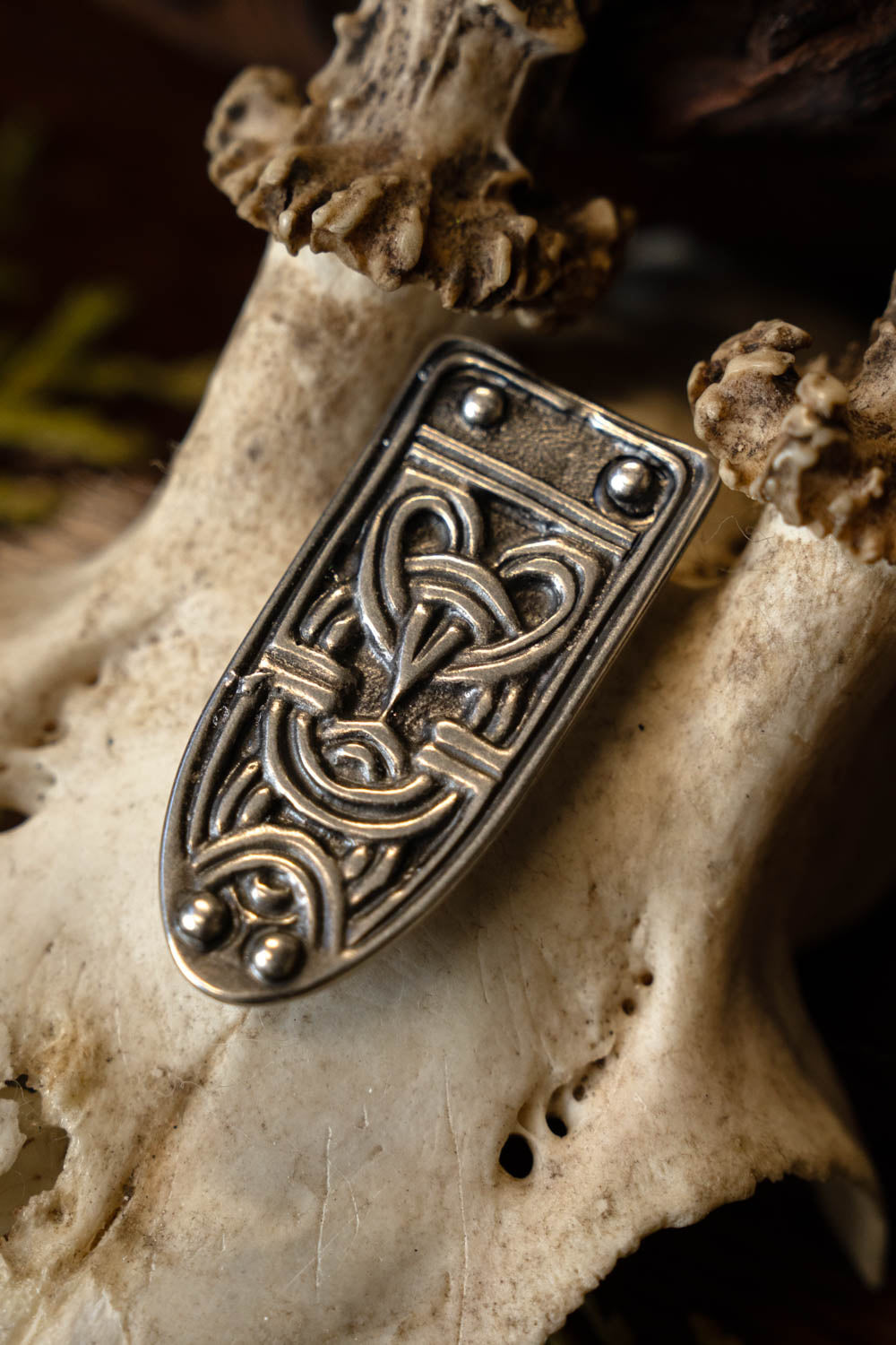 Anglo-Saxon belt end, silver-plated