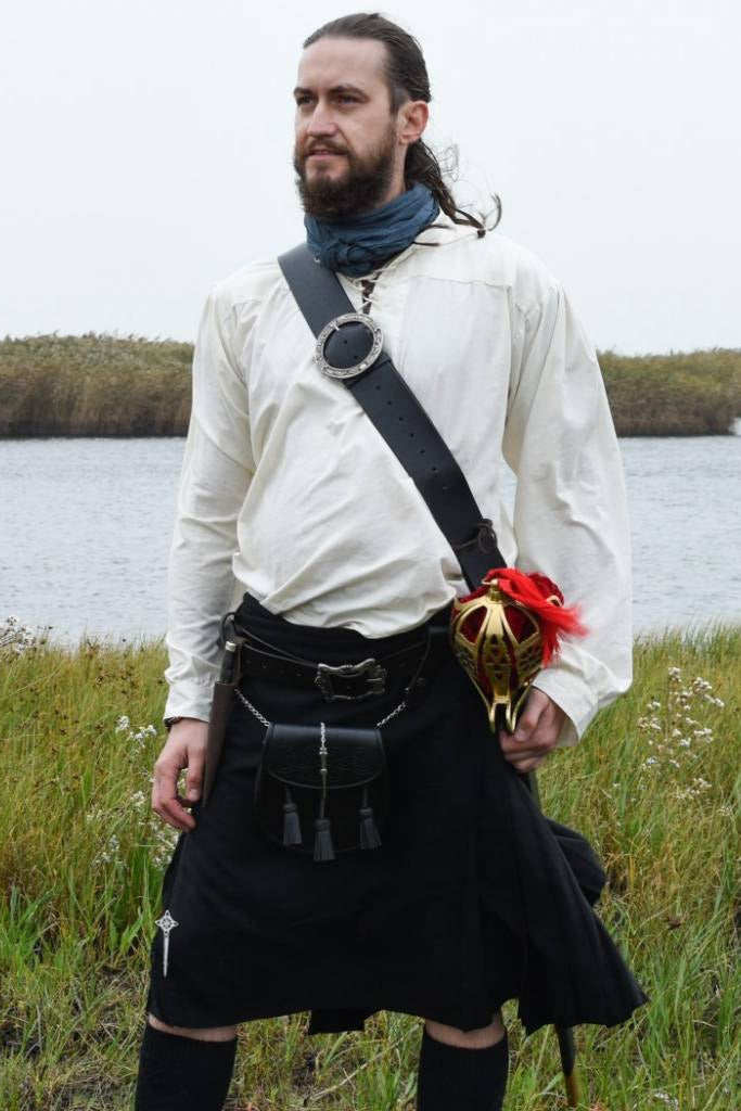 Scottish kilt, black