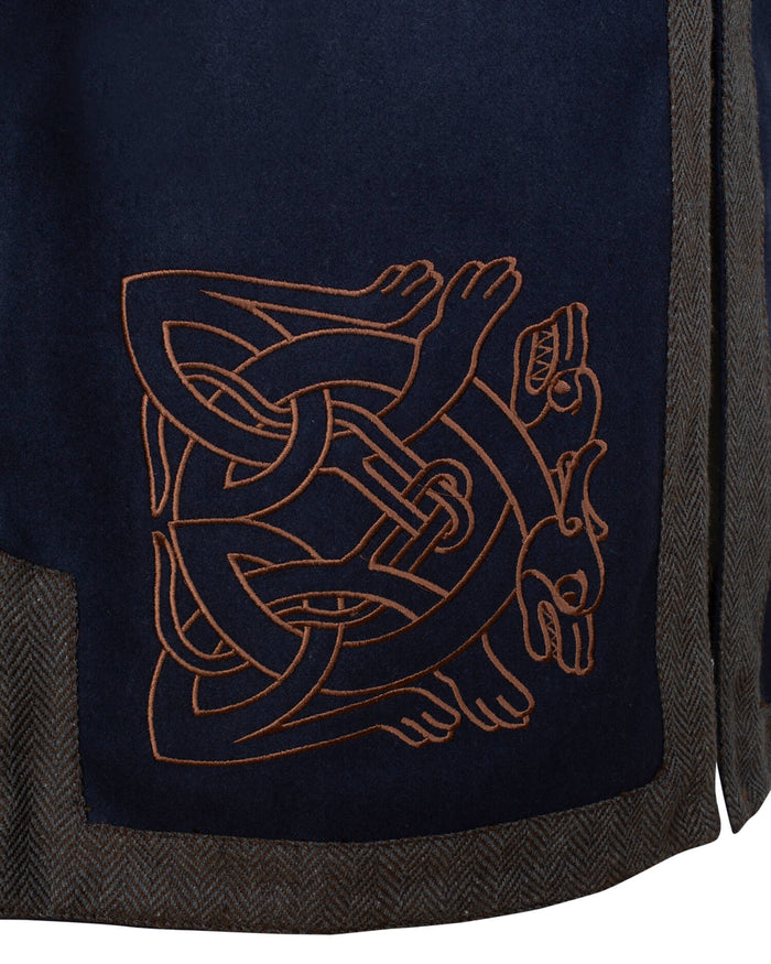 Embroidered Norgaard tunic, wool blend, blue