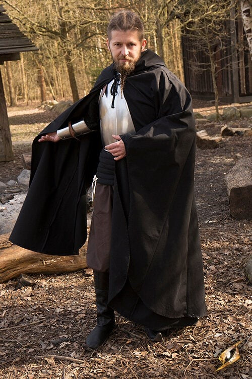 Medieval cloak Terrowin, black