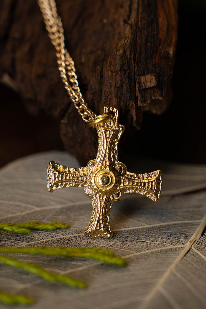Anglo-Saxon Cuthbert Cross of Lindisfarne, gilded tin