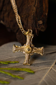 Anglo-Saxon Cuthbert Cross of Lindisfarne, gilded tin