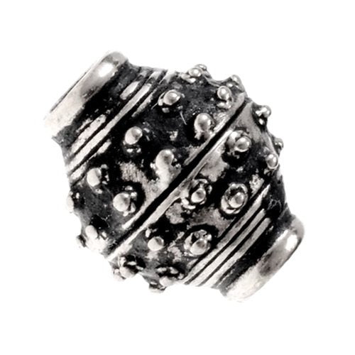 9th-10th century Viking beard bead, silvered bronze