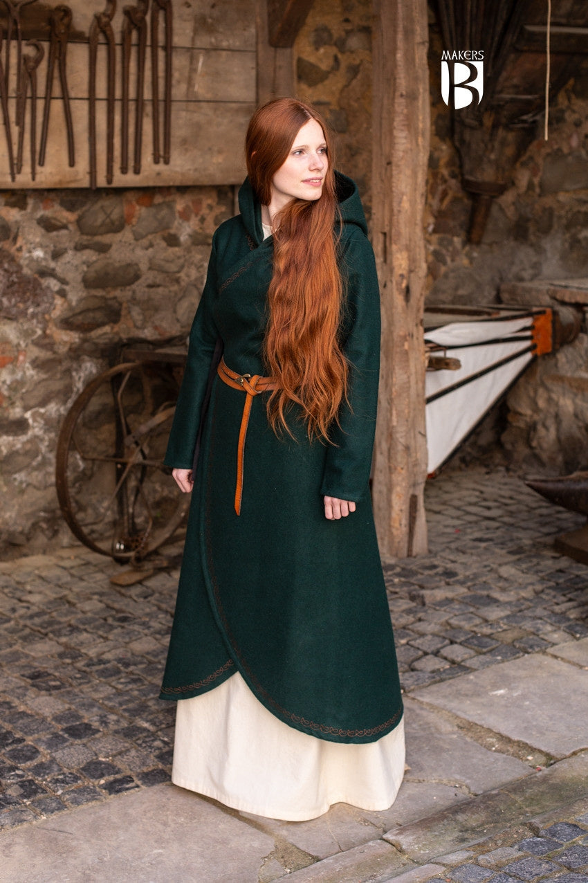 Cloak Enya, wool blend, green