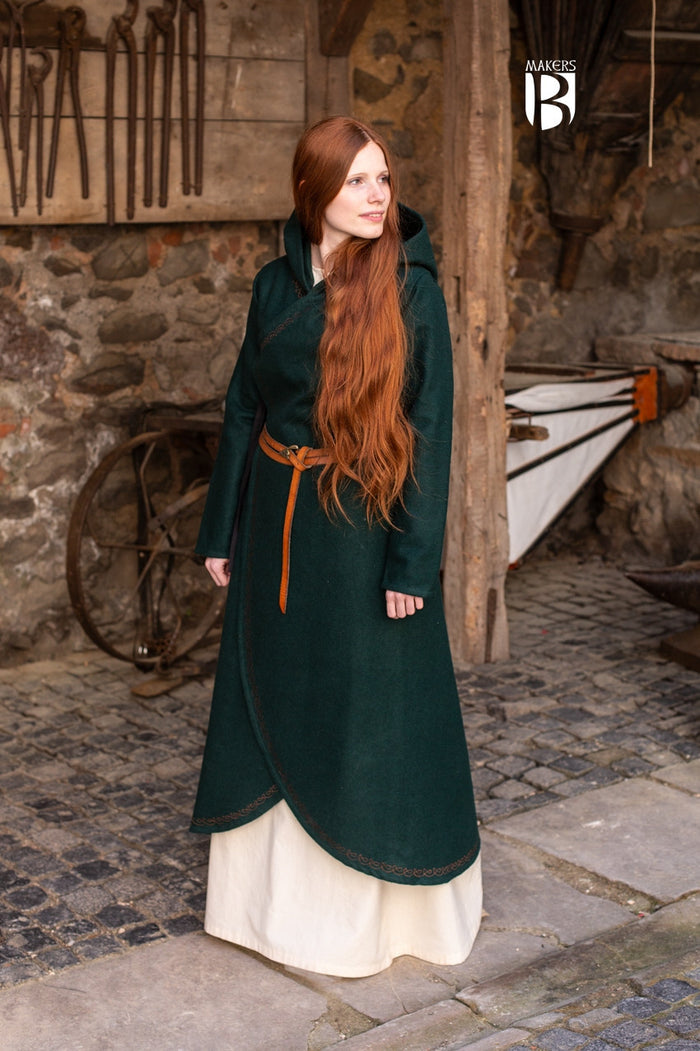Cloak Enya, wool blend, green