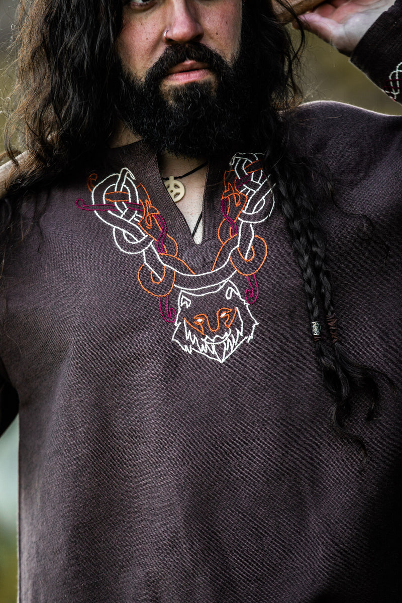 Viking tuniek wolf Fenrir, bruin