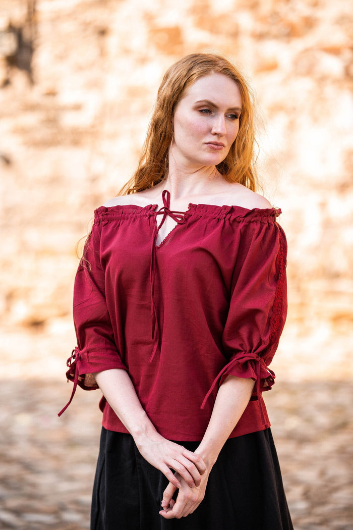 Baroque blouse Rosamund, red