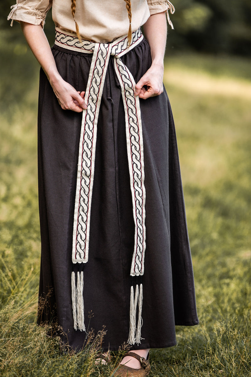 Cinturón vikingo Elina, natural, 235 cm