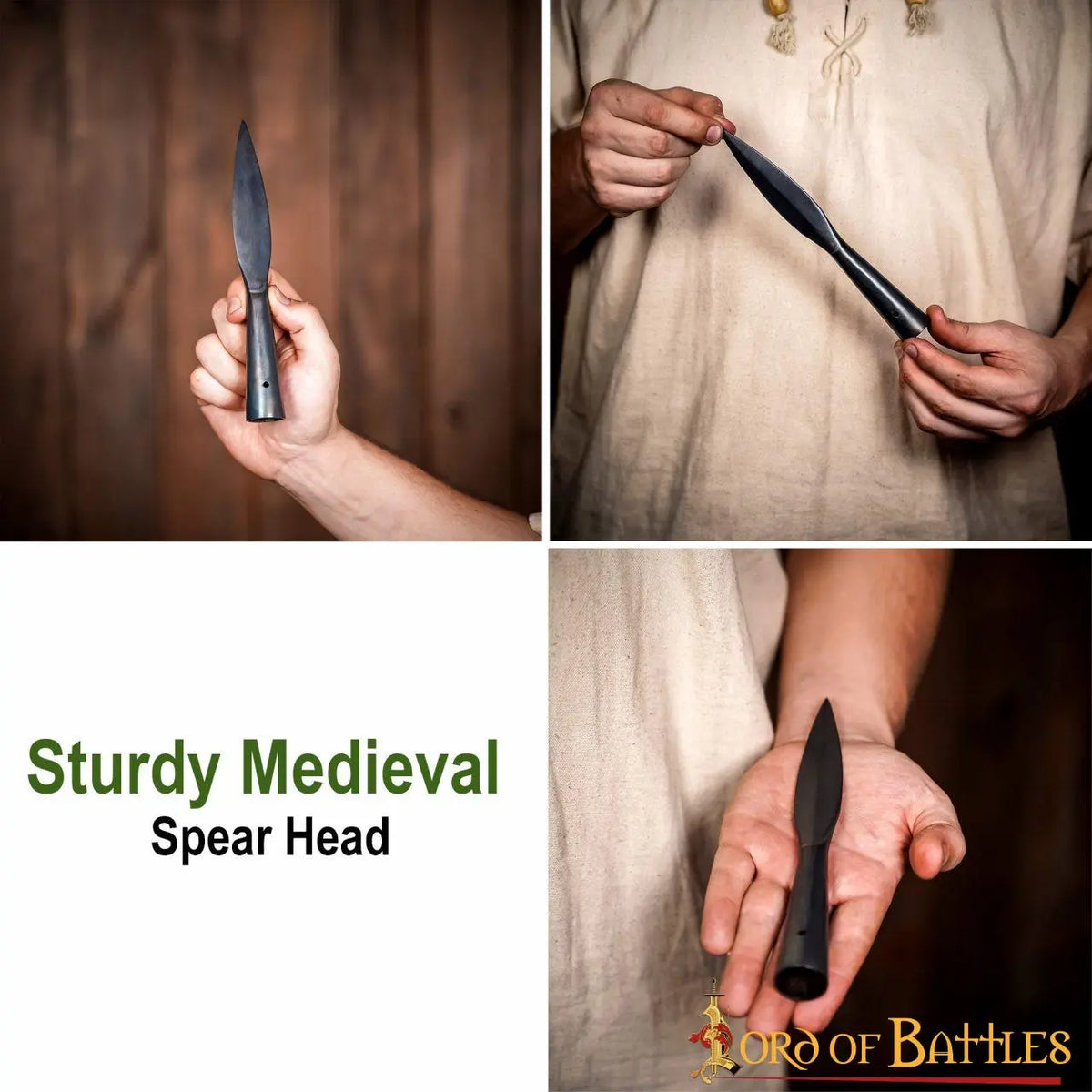 Early medieval leaf-shaped spearhead, bronzed, semi-sharp