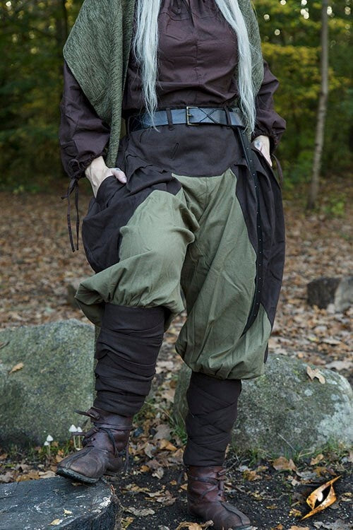 Renässansbyxor Raphael, brun grön