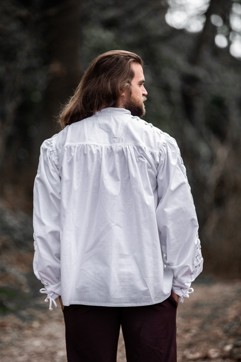 Koszula piracka z wiązaniem, biała 