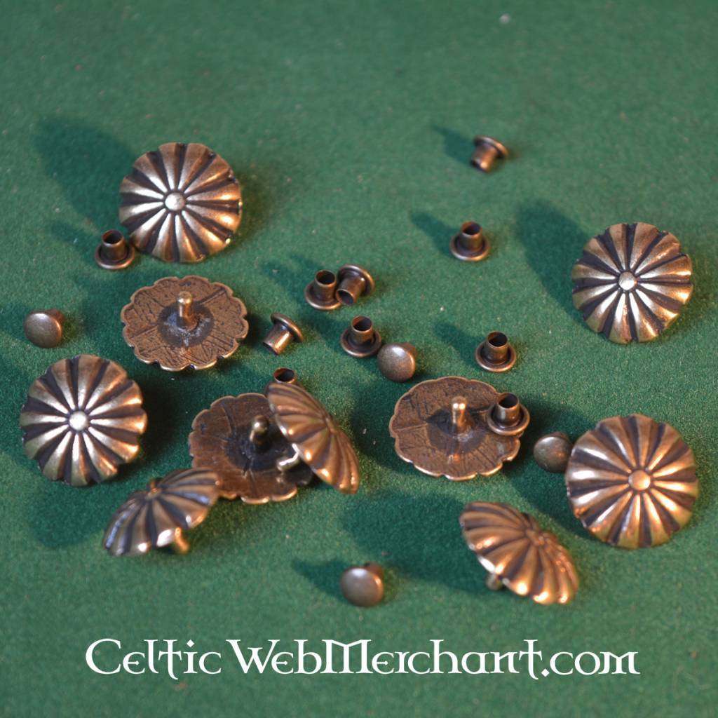 Medieval rosette belt fitting (set of 5 pieces), brass