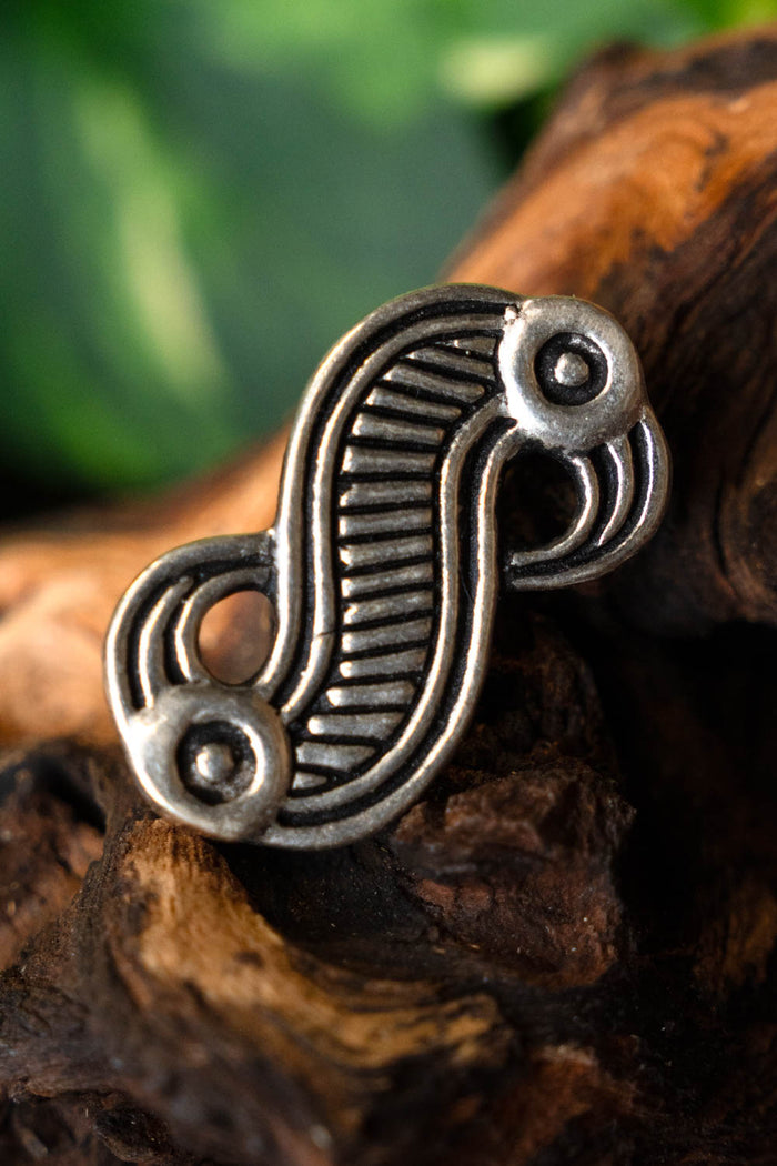Frankish eagle fibula, silver colour, bronze