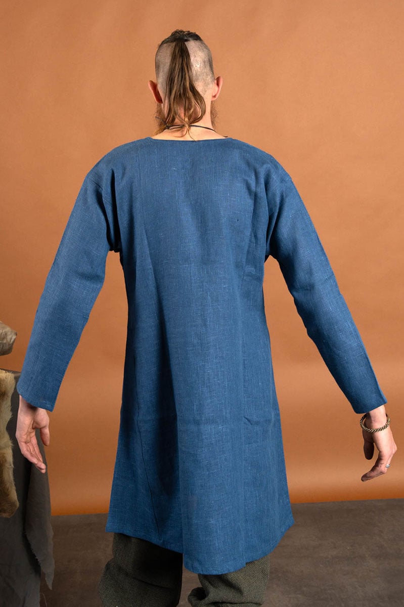 Medieval tunic Eirik, linen, blue