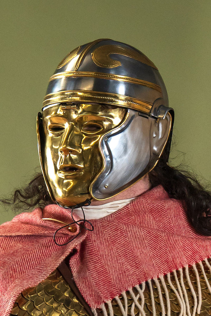 1st century Roman cavalry helmet with larva mask, 1.3 mm