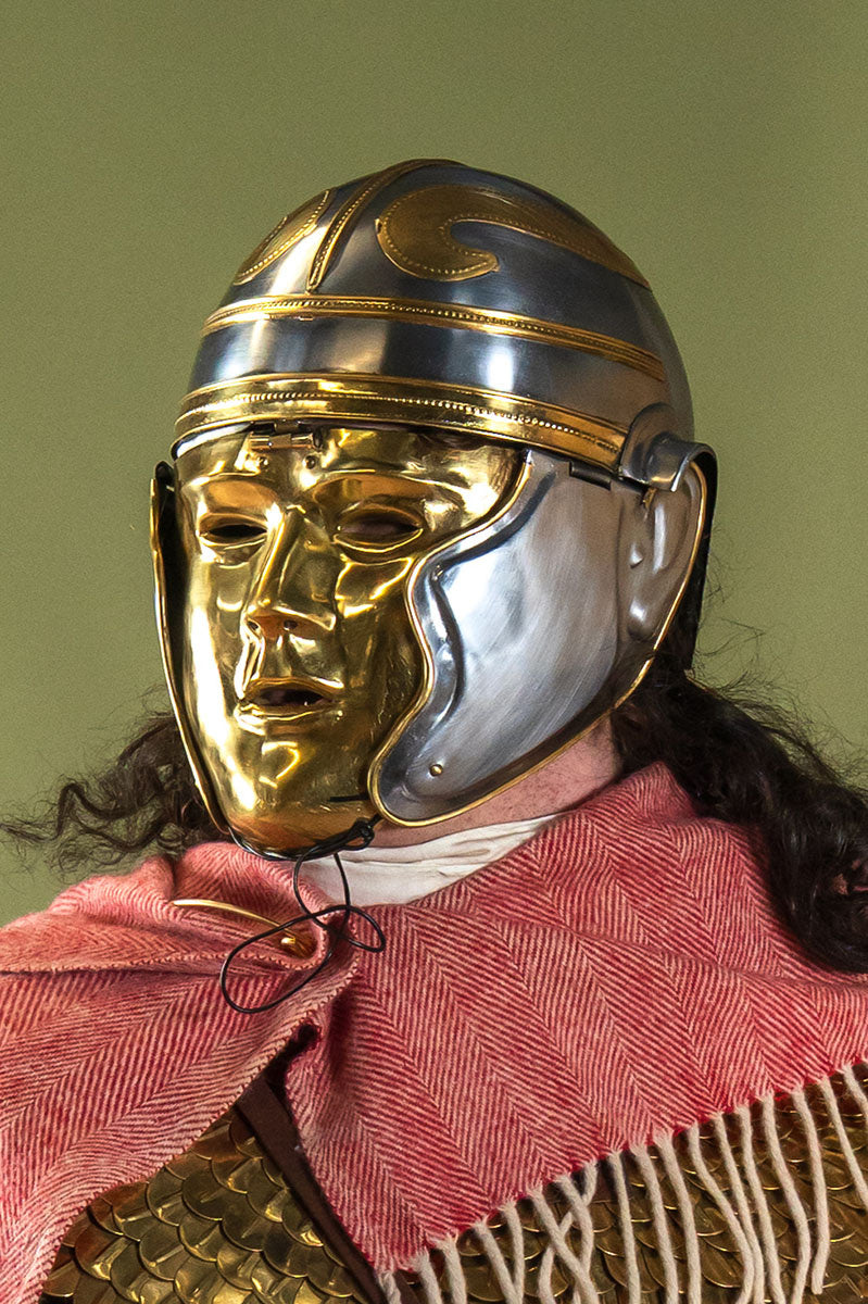 1st century Roman cavalry helmet with larva mask, 1.3 mm