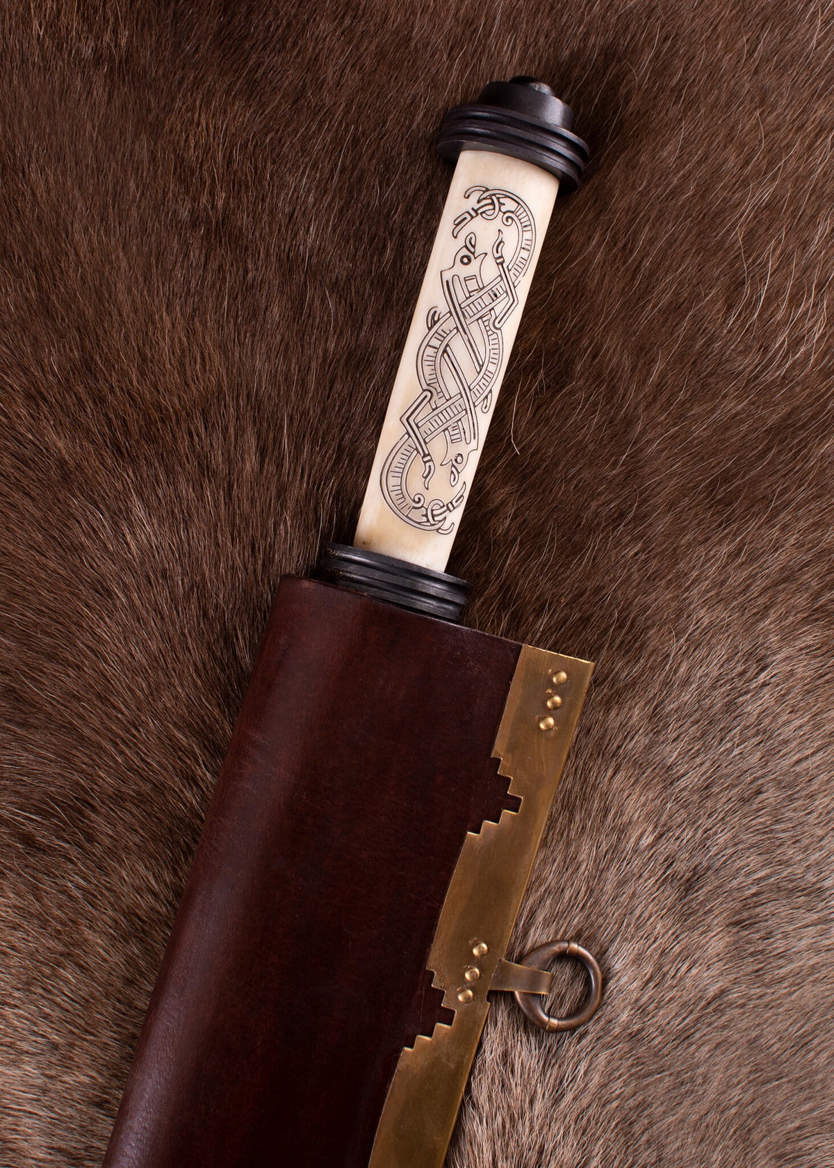 10th century Viking scramasax Jellinge style, semi-sharp