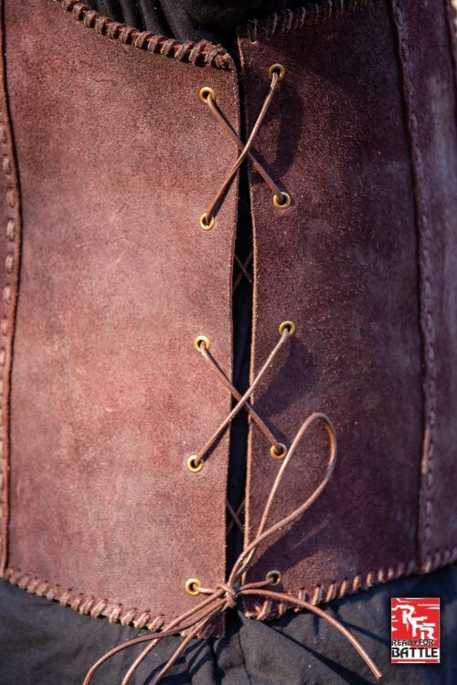 Brigandine with belts, brown