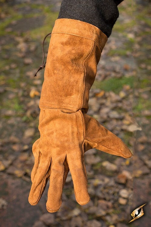 Fighting gloves, suede, brown