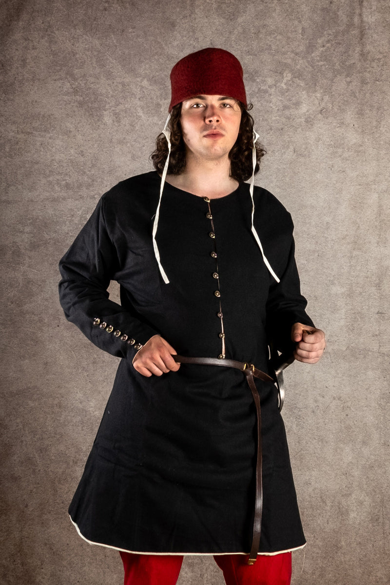 Cotehardie Rafael, nera, misto lana