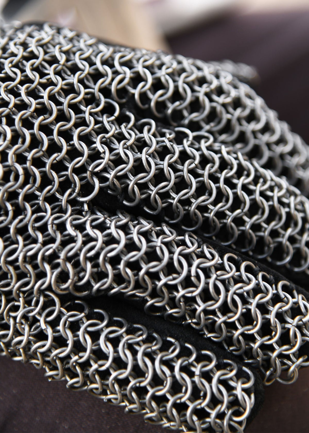 Chain mail gloves, zinc-plated, 6 mm