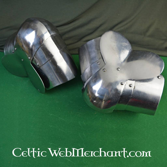 Milanese poleyns, knee cops with rondels, 1.6 mm