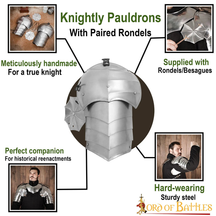 Gothic pauldrons with roundels, 1.6 mm
