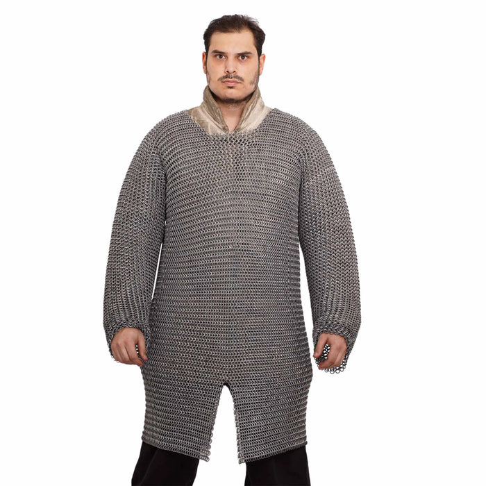 Hauberk with split, aluminium & rubber 10 mm