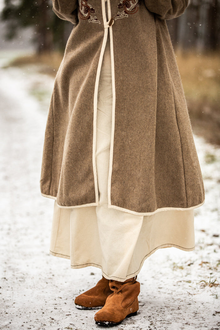 Viking kaftan Skadi, sand, wool blend
