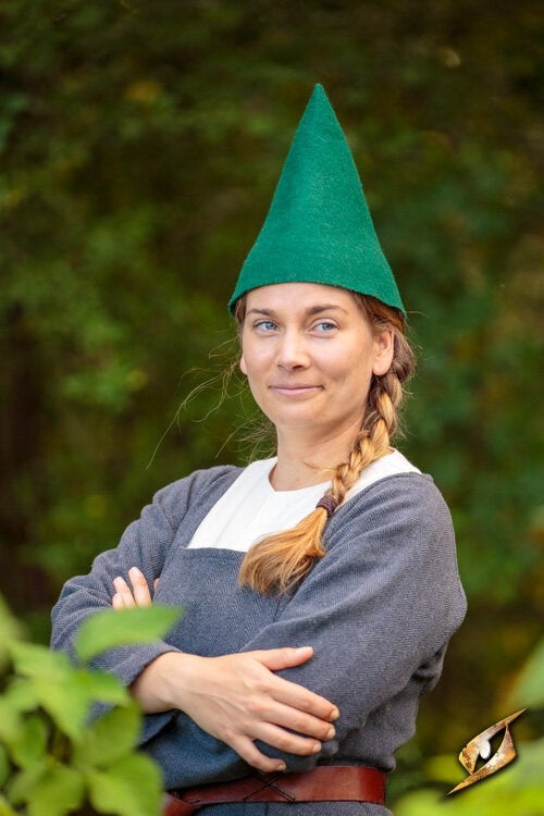 Gnome hat, green, wool mix