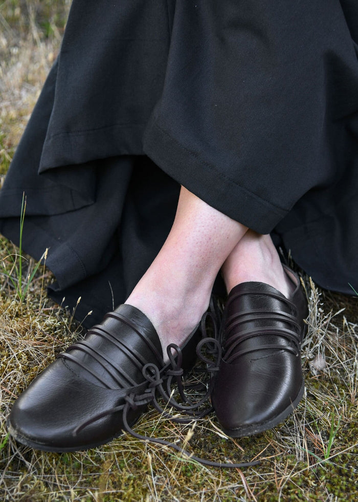 Lace-up shoes, medieval, brown
