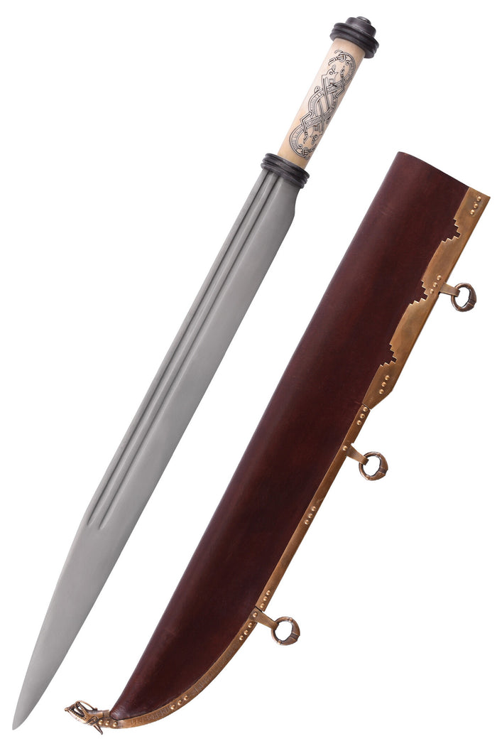 10th century Viking scramasax Jellinge style, semi-sharp