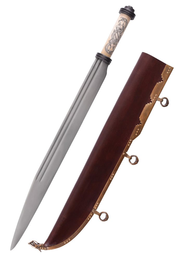 10th century Viking scramasax Jellinge style, semi-sharp