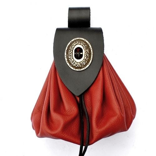 Medieval money pouch, large, black