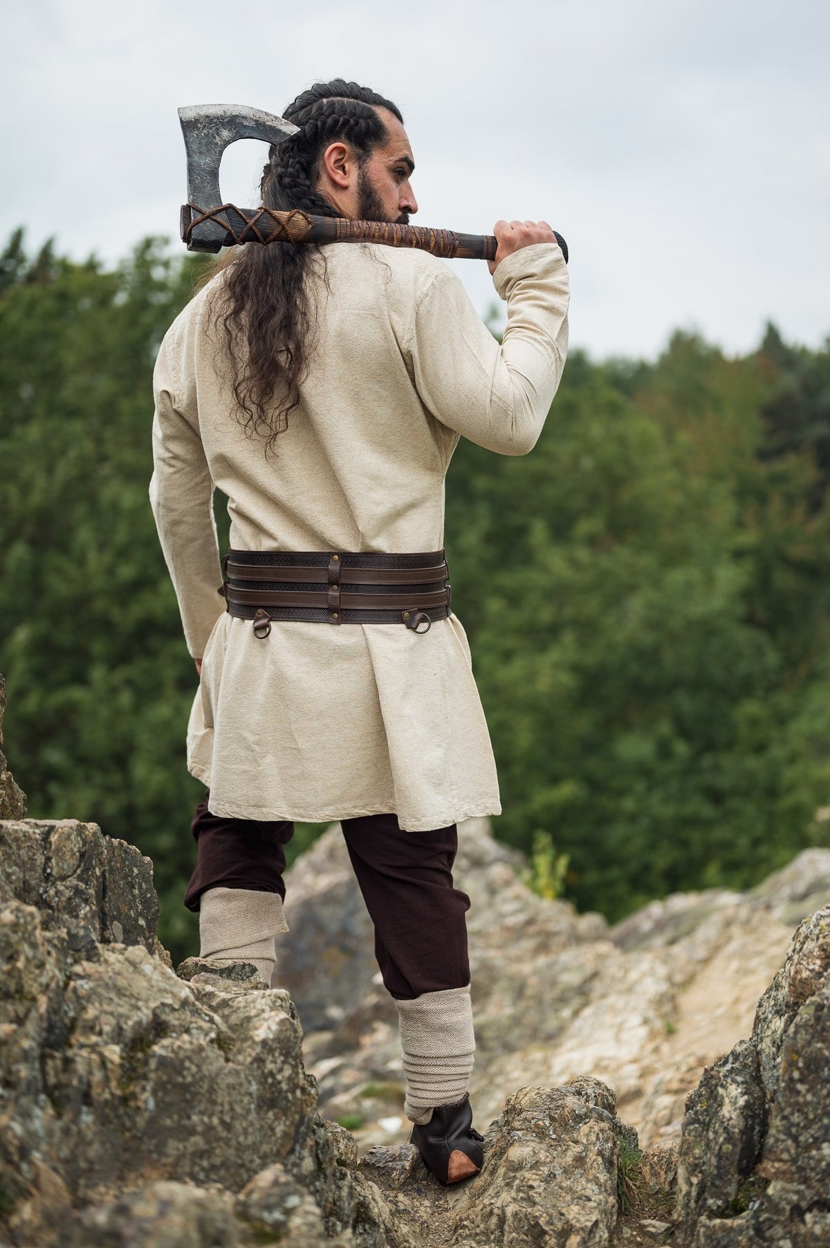 Linen Viking tunic Ragnar, natural