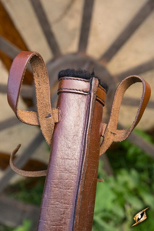 LARP dagger scabbard, small, right-hand, brown