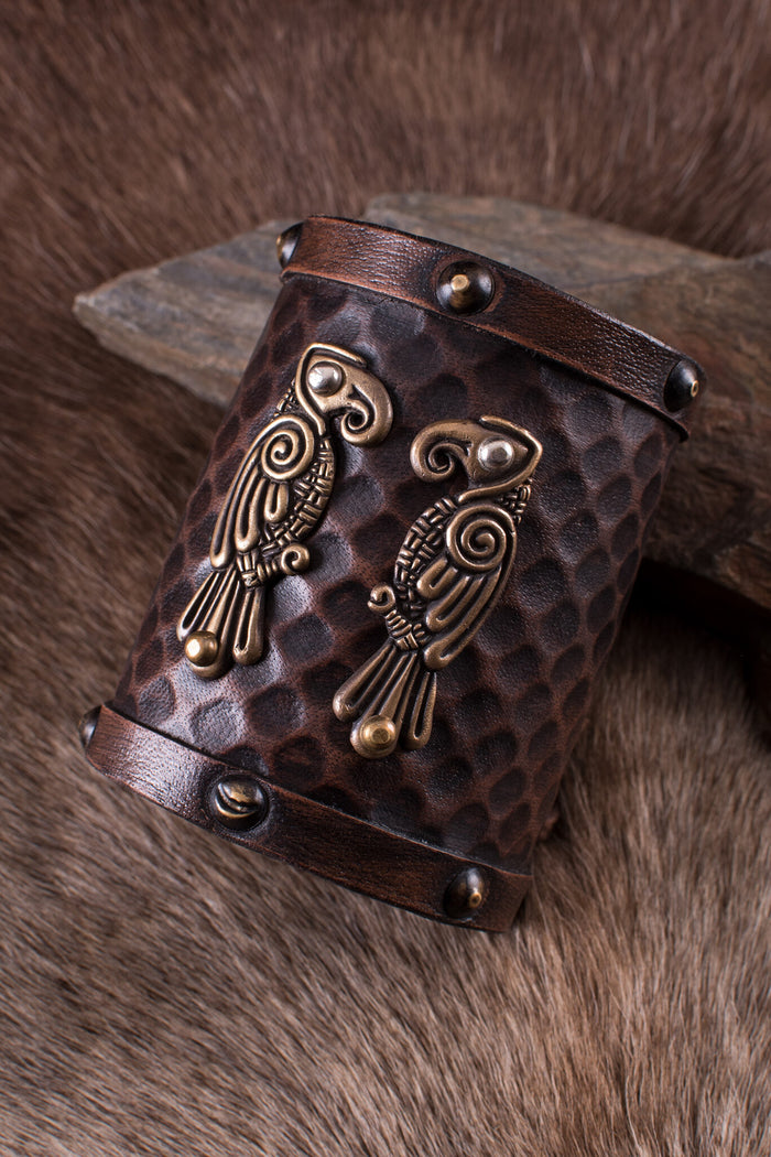 Bracelet Huginn & Muninn, leather
