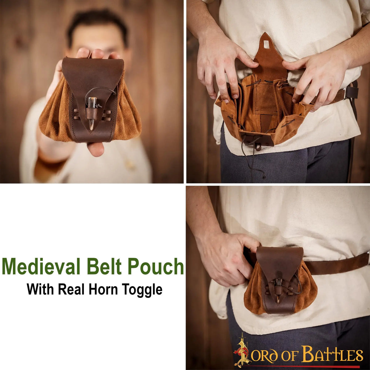 Medieval leather pouch Tristan