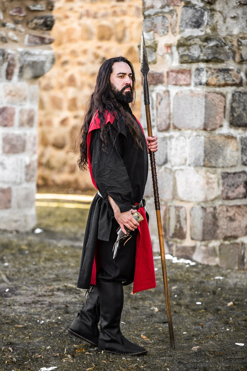 Sobrevestido a cuadros, negro-rojo